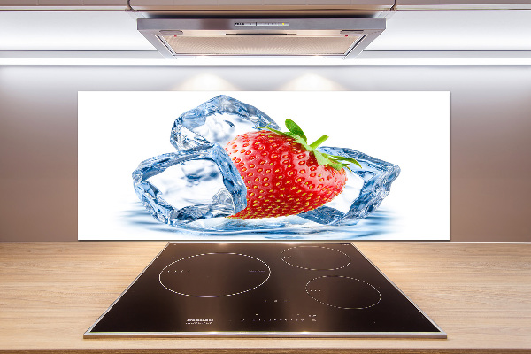 Glazen achterwand keuken Aardbei met ijs