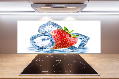 Glazen achterwand keuken Aardbei met ijs