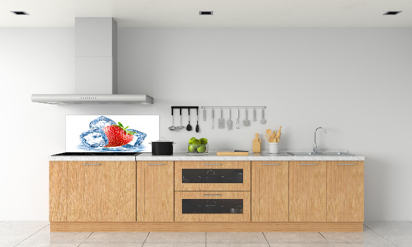 Glazen achterwand keuken Aardbei met ijs
