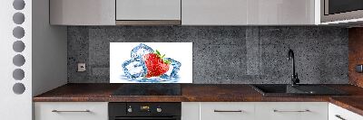 Glazen achterwand keuken Aardbei met ijs