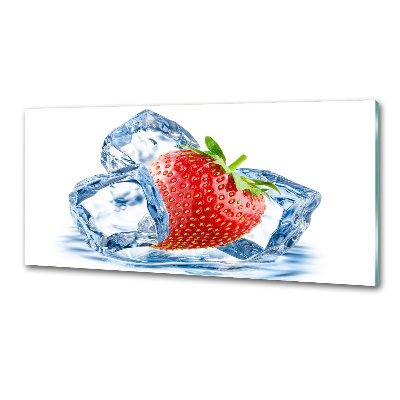Glazen achterwand keuken Aardbei met ijs