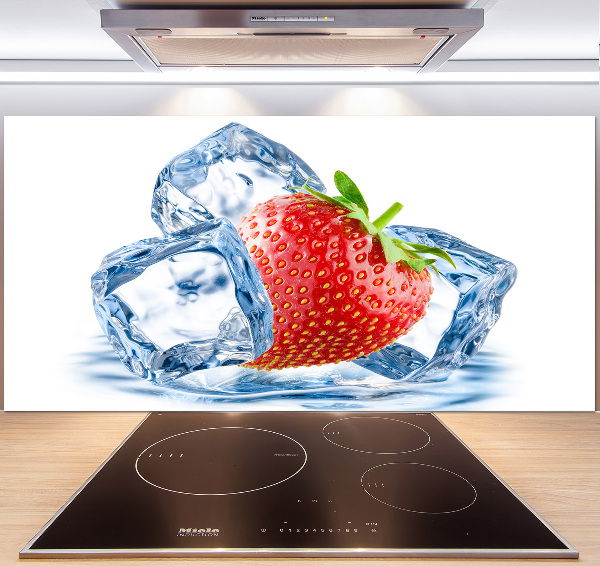 Glazen achterwand keuken Aardbei met ijs