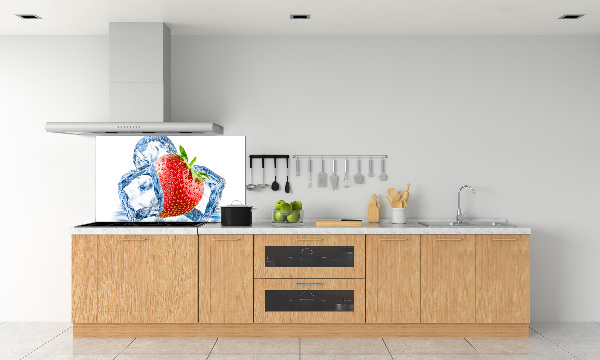 Glazen achterwand keuken Aardbei met ijs