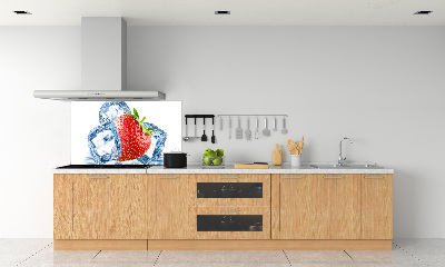 Glazen achterwand keuken Aardbei met ijs