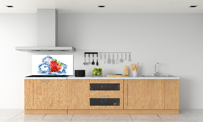 Glazen achterwand keuken Aardbei met ijs