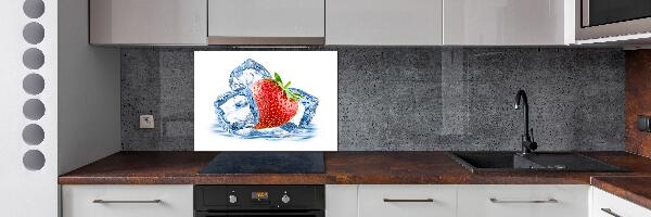 Glazen achterwand keuken Aardbei met ijs