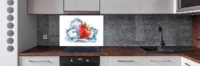 Glazen achterwand keuken Aardbei met ijs