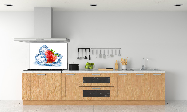 Glazen achterwand keuken Aardbei met ijs