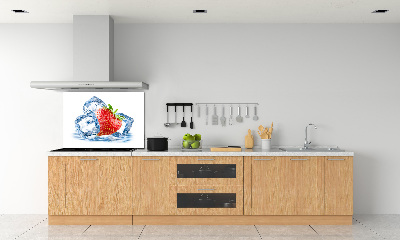 Glazen achterwand keuken Aardbei met ijs