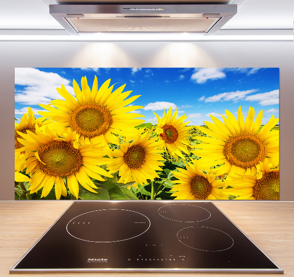 Achterwand keuken Zonnebloemen