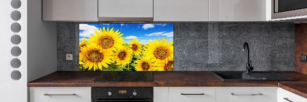 Achterwand keuken Zonnebloemen