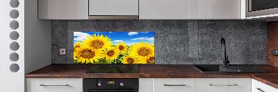 Achterwand keuken Zonnebloemen
