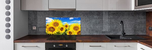 Achterwand keuken Zonnebloemen