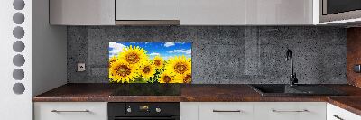 Achterwand keuken Zonnebloemen