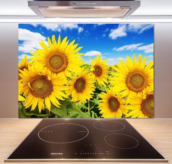 Achterwand keuken Zonnebloemen