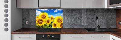 Achterwand keuken Zonnebloemen
