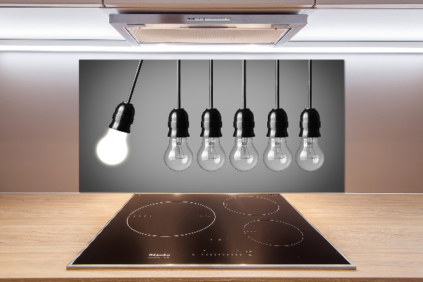 Spatplaat keuken Zes gloeilampen