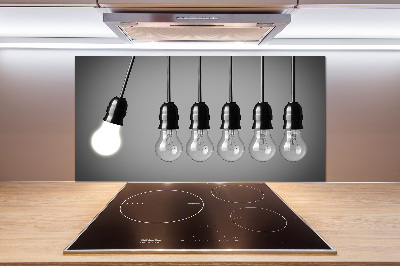 Spatplaat keuken Zes gloeilampen