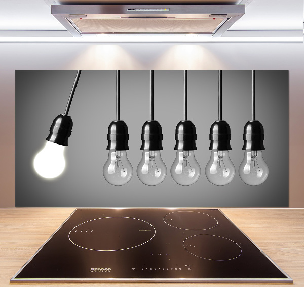 Spatplaat keuken Zes gloeilampen