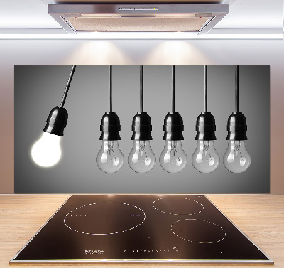 Spatplaat keuken Zes gloeilampen