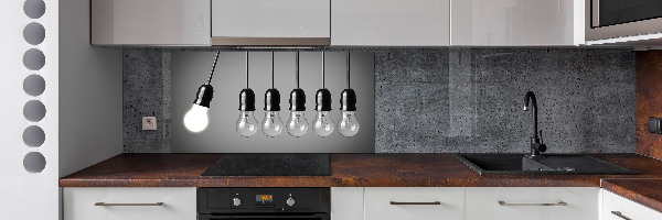Spatplaat keuken Zes gloeilampen