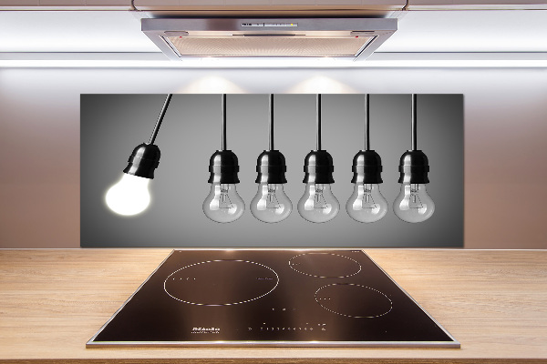 Spatplaat keuken Zes gloeilampen