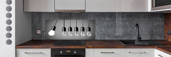 Spatplaat keuken Zes gloeilampen