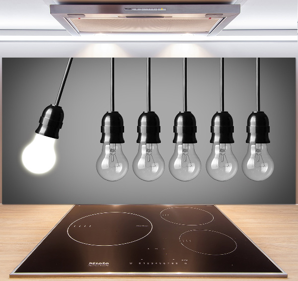 Spatplaat keuken Zes gloeilampen