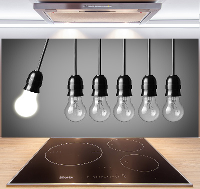 Spatplaat keuken Zes gloeilampen