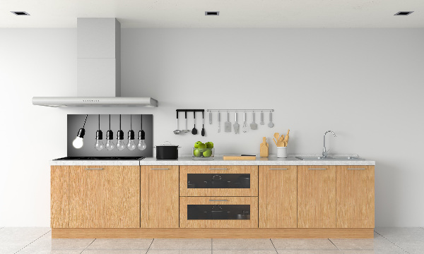Spatplaat keuken Zes gloeilampen
