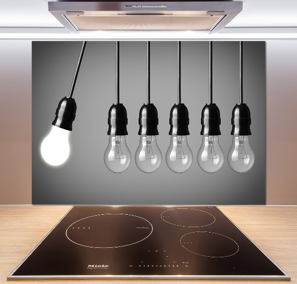 Spatplaat keuken Zes gloeilampen