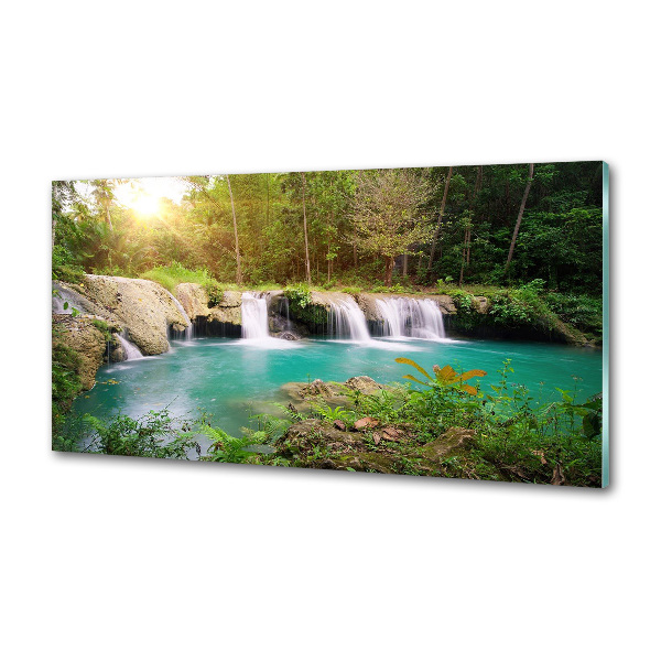 Panel do kuchni Wodospad w lesie