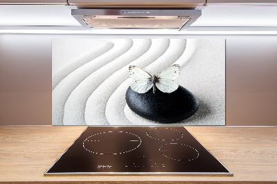 Spatplaat keuken Zensteen en vlinder
