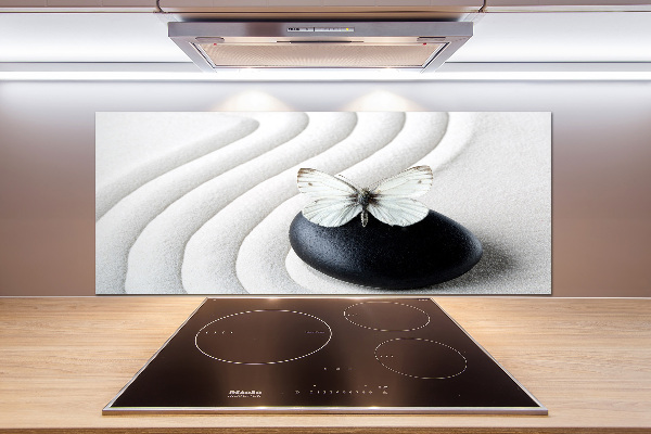 Panel do kuchni Kamień zen i motyl