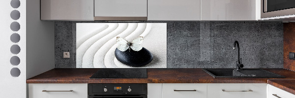Spatplaat keuken Zensteen en vlinder