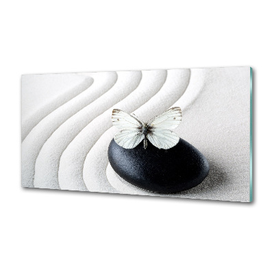 Panel do kuchni Kamień zen i motyl