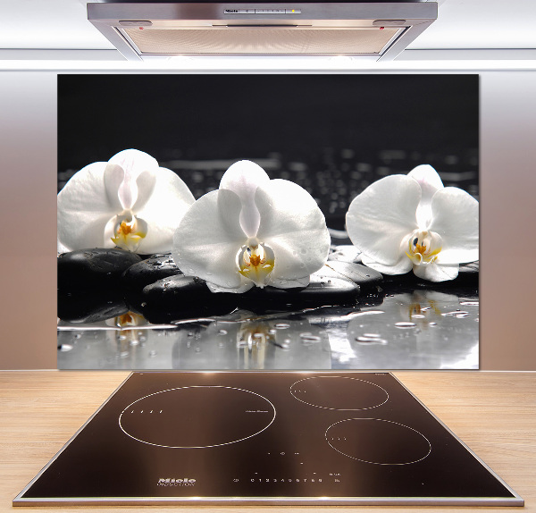 Spatscherm keuken Orchidee