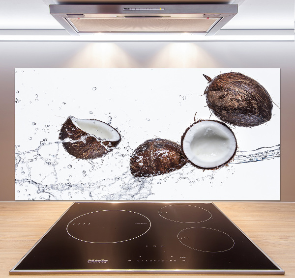 Spatscherm keuken Kokosnoot met water