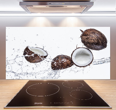 Spatscherm keuken Kokosnoot met water