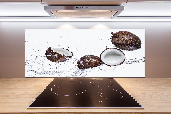 Spatscherm keuken Kokosnoot met water