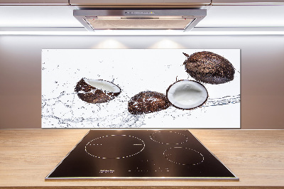 Spatscherm keuken Kokosnoot met water