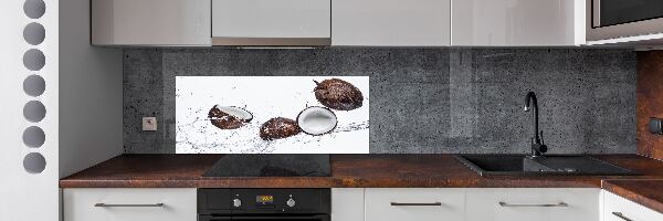Spatscherm keuken Kokosnoot met water