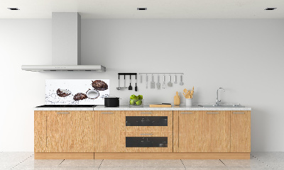 Spatscherm keuken Kokosnoot met water