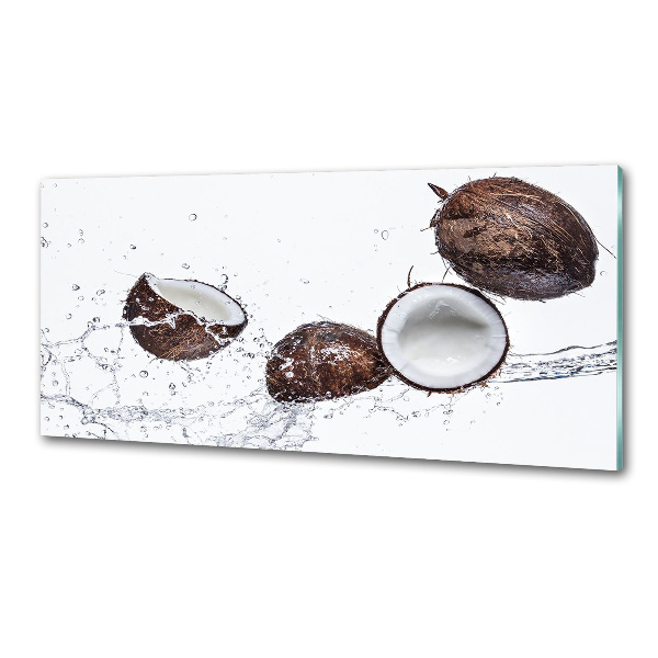 Spatscherm keuken Kokosnoot met water