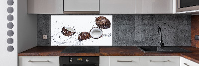 Spatscherm keuken Kokosnoot met water