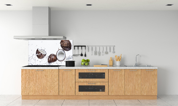 Spatscherm keuken Kokosnoot met water