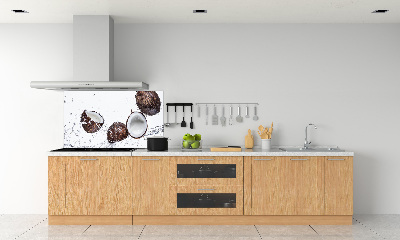 Spatscherm keuken Kokosnoot met water