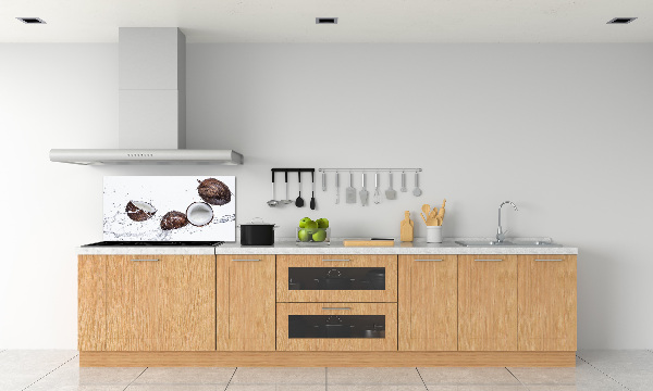 Spatscherm keuken Kokosnoot met water