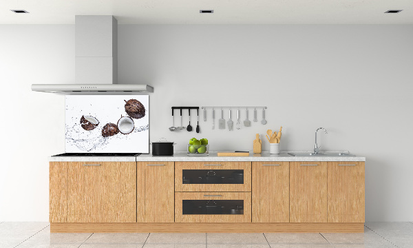 Spatscherm keuken Kokosnoot met water