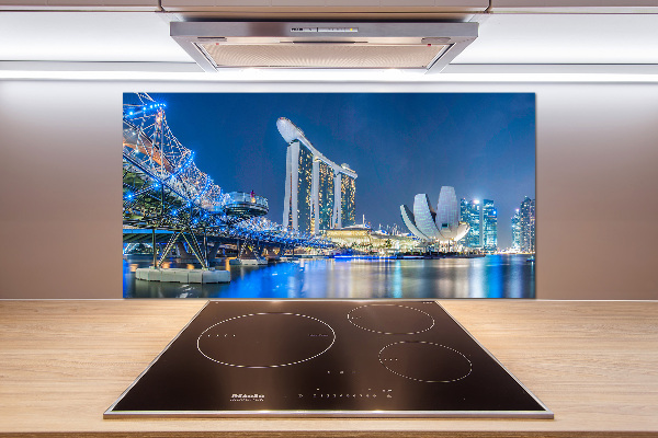 Achterwand keuken Singapore bij nacht